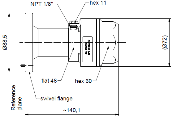 158EIA-HCA158-019 connector, dimensions in mm
